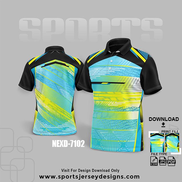 NEX-7102 GREEN AND BLUE SPORTSWEAR SUBLIMATION JERSEY DESIGN