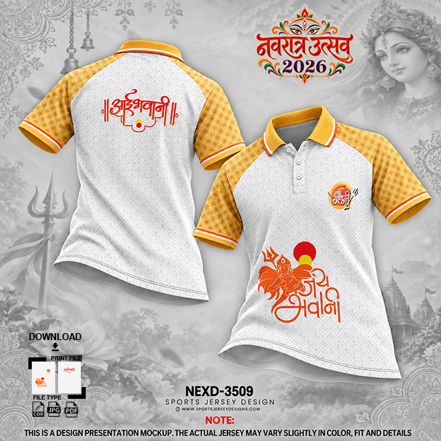 NEXD-3510 GOLD YELLOW AND WHITE COMBINATION FOR NAVRATRI SPECIAL DESIGN