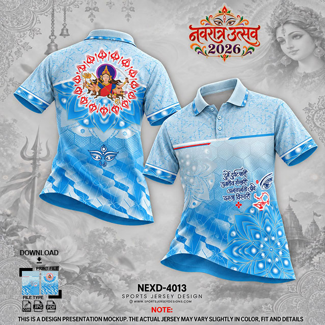 NEXD-4013 WHITE AND INDIA BLUE COMBINATION FOR NAVRATRI SPECIAL DESIGN