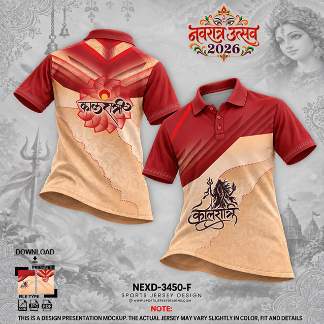 NEXD-3450-F RED AND CREAM COMBINATION FOR NAVRATRI SPECIAL DESIGN