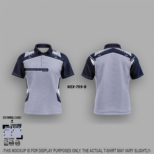 NEX-4119-B GREY AND NAVY BLUE SPORTSWEAR SUBLIMATION JERSEY DESIGN