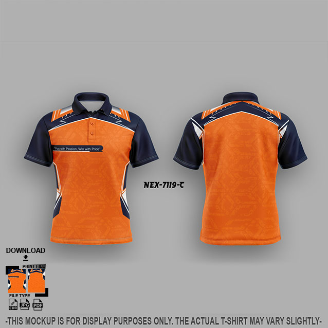 NEX-4119-C ORANGE AND NAVY BLUE SPORTSWEAR SUBLIMATION JERSEY DESIGN