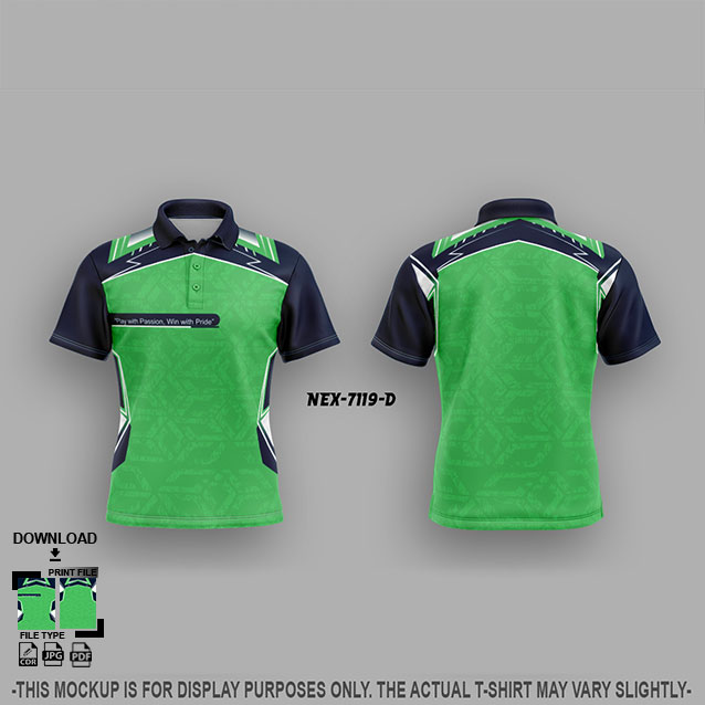 NEX-4119-D GREEN AND NAVY  BLUE SPORTSWEAR SUBLIMATION JERSEY DESIGN