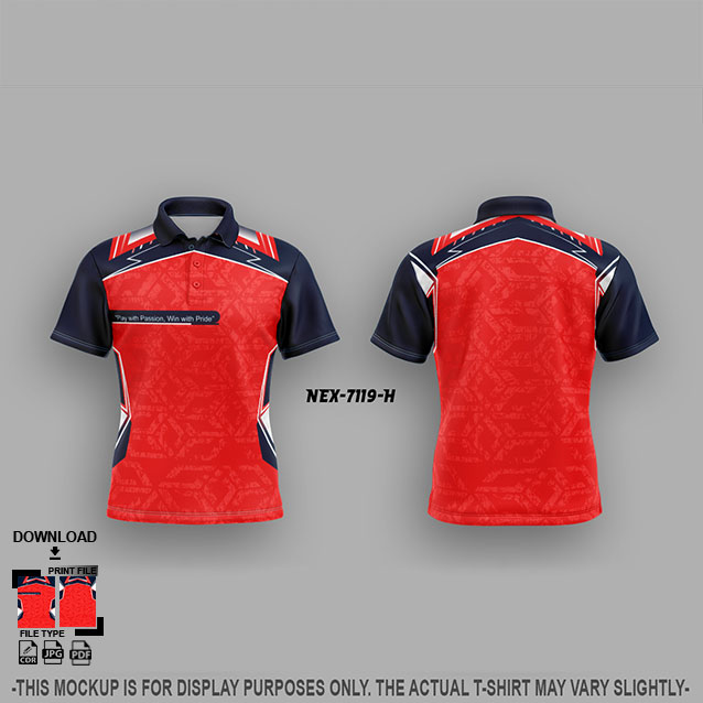 NEX-7119-H RED AND NAVY BLUE SPORTSWEAR SUBLIMATION JERSEY DESIGN