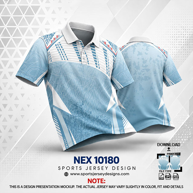 NEX-10180 SKY BLUE AND WHITE SPORTSWEAR SUBLIMATION JERSEY DESIGN