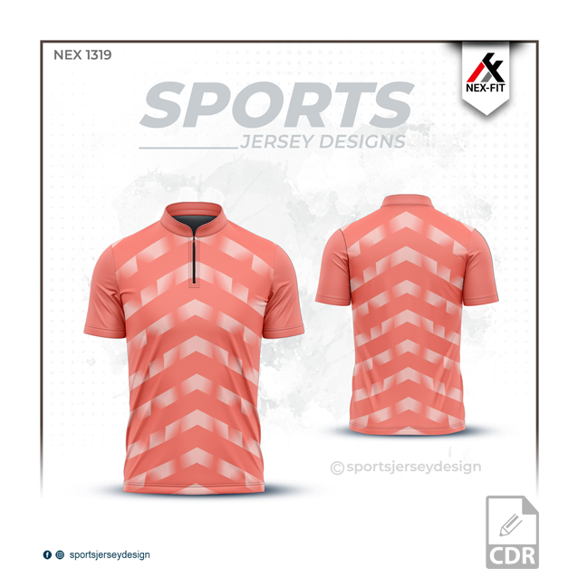 NEX-1319 PEACH COLOUR SPORTSWEAR SUBLIATION JERSEY DESIGN