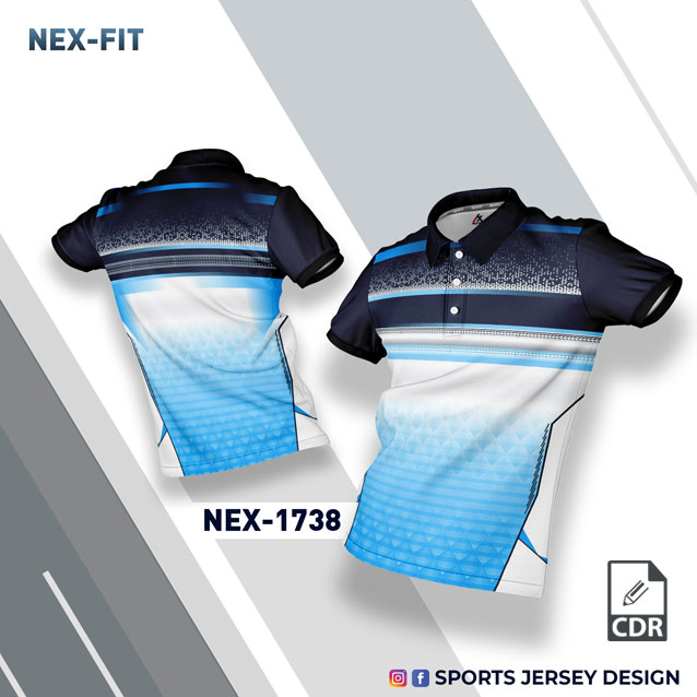 NEX-1738 WHITE/BLUE AND NAVY BLUE SPORTSWEAR SUBLIMATION JERSEY DESIGN