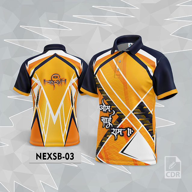 NEXSB 03 BLACK AND YELLOW SAI BABA PALKHI SUBLIMATION JERSEY DESIGN
