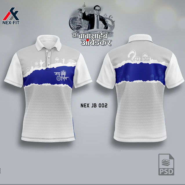 NEX JB 002 DR.BABA SAHEB AMBEDKAR SUBLIMATION JERSEY DESIGN IN WHITE COLOR