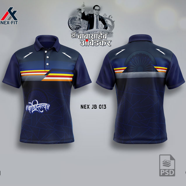 NEX JB 013 DR.BABA SAHEB AMBEDKAR SUBLIMATION JERSEY DESIGN IN ROYAL BLUE COLOR