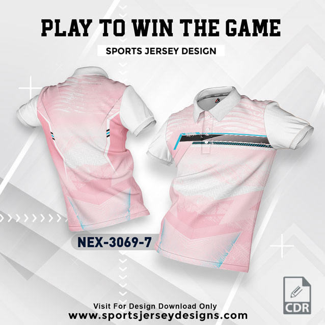 NEX 3069-7 BABE PINK WITH WHITE GRADIENT SPORTSWEAR SUBLIMATION JERSEY DESIGN