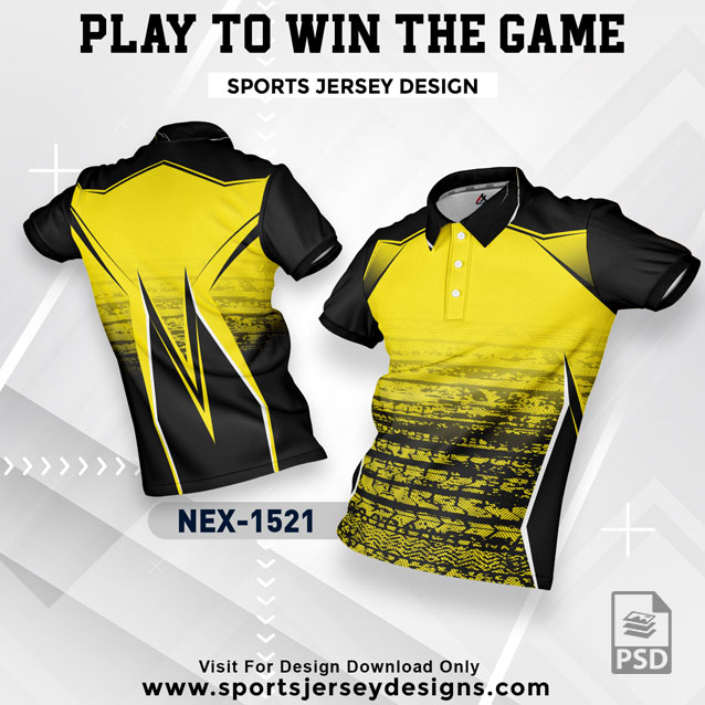 NEX 1521 YELLOW WITH BLACK GRADIENT SPORTSWEAR SUBLIMATION JERSEY DESIGN