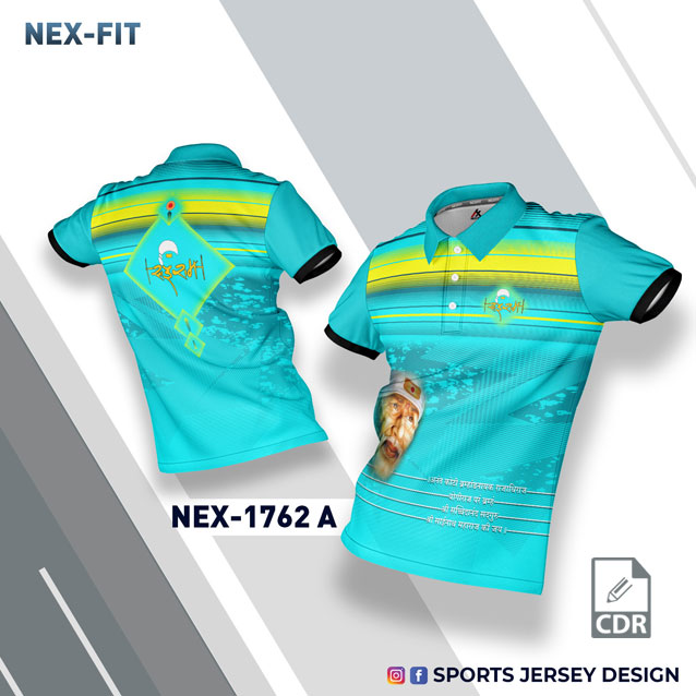 NEX 1762-A FIROZI AND YELLOW SAI BABA PALKHI SUBLIMATION JERSEY DESIGN