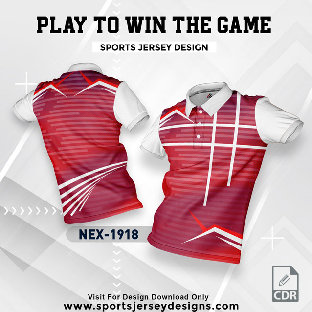 NEX 1918 RED WITH WHITE GRADIENT SPORTSWEAR SUBLIMATION JERSEY DESIGN
