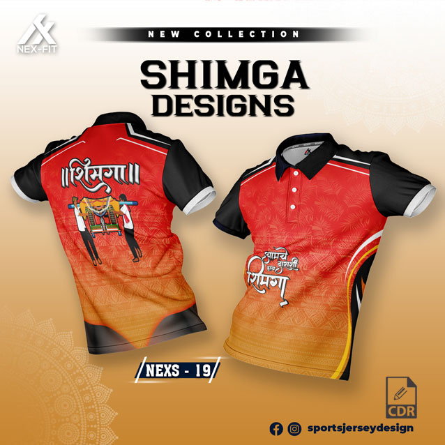 NEXS-19 RED-ORANGE AND BLACK SHIMGA FESTIVAL SUBLIMATION JERSEY DESIGN