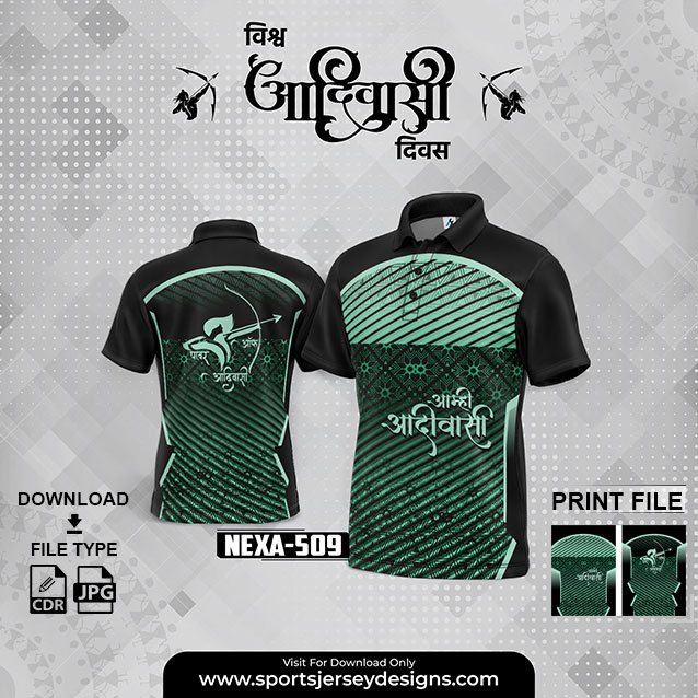 NEXA-509 ADIVASI FESTIVAL DESIGN FOR SUBLIMATION PRINT : GREEN AND BLACK COLOR