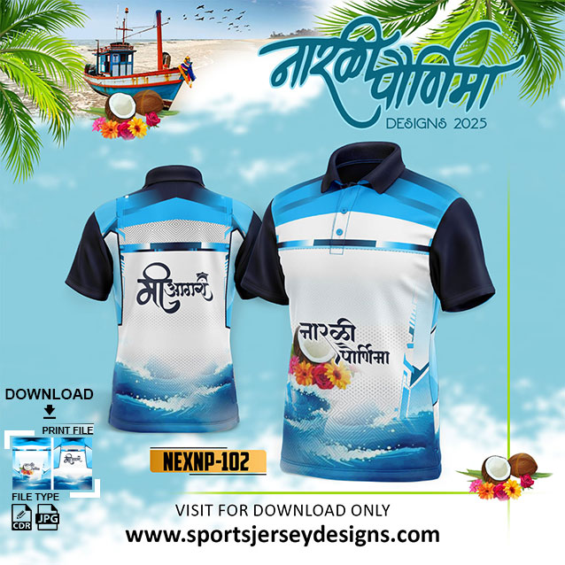 NEXNP-102 NARALI POURNIMA TRADITIONAL AND FESTIVE WEAR IN BLUE, WHITE AND NAVY BLUE COLOR