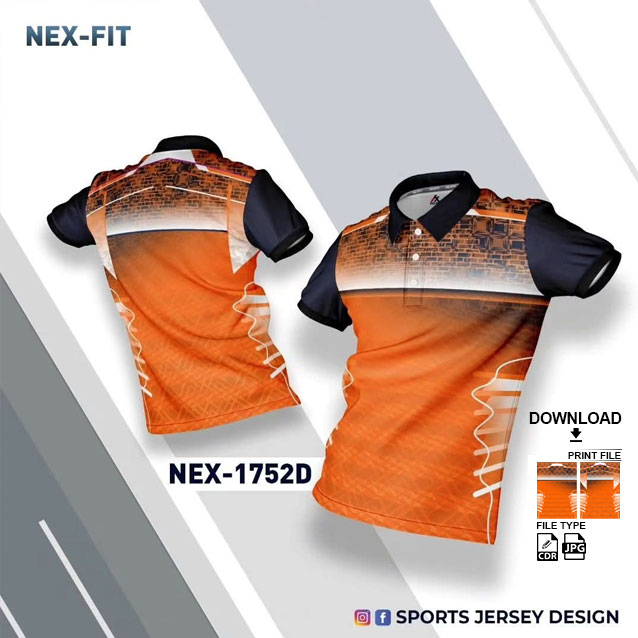 NEX-1752-D LEMON ORANGE AND BLACK SPORTSWEAR SUBLIATION JERSEY DESIGN