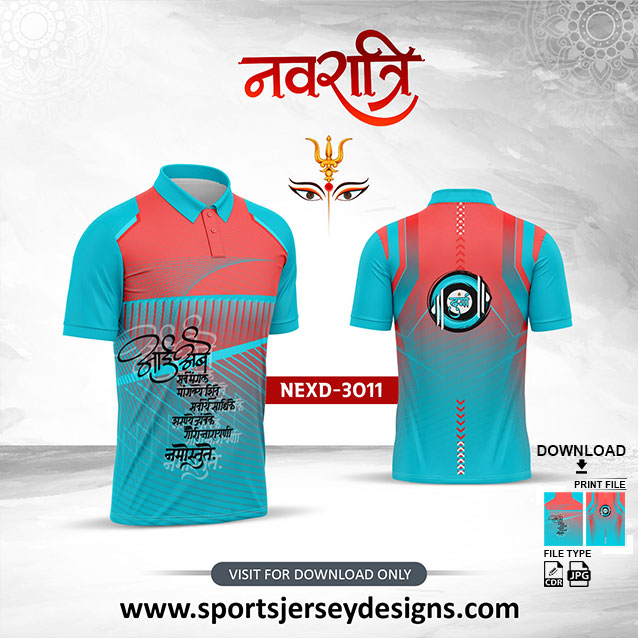 NEXD-3011 Navaratri Festival Design for Sublimation Print With The Combination Of Firozi And Peach Color