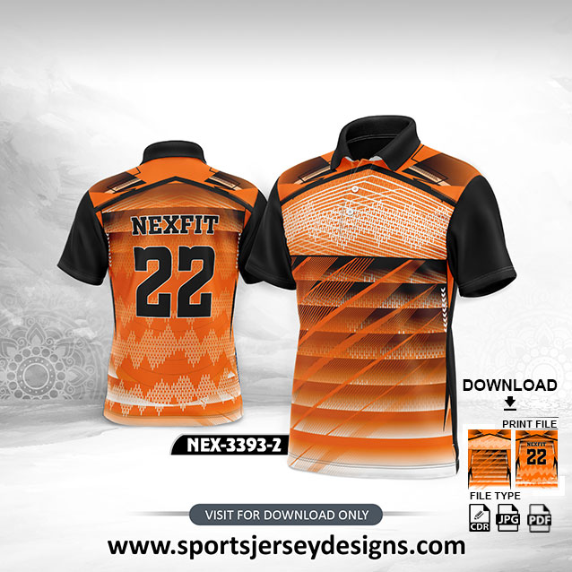 NEX-3393-2-ORANGE AND BLACK SPORTSWEAR SUBLIMATION JERSEY DESIGN