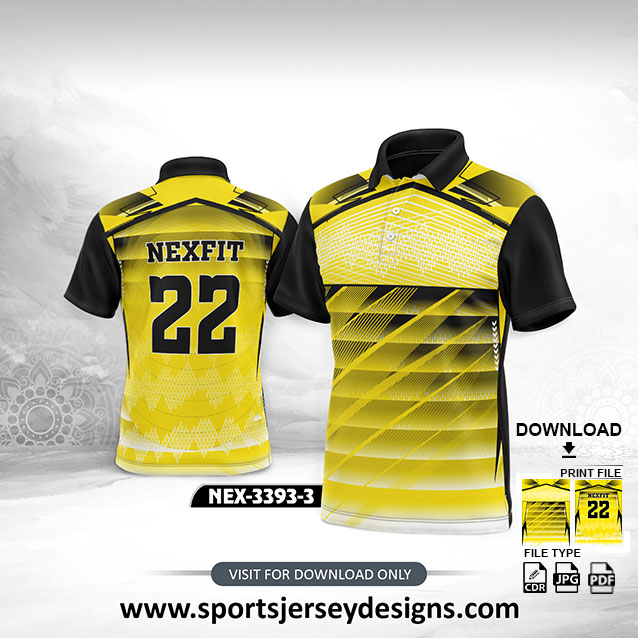 NEX-3393-3-YELLOW AND BLACK SPORTSWEAR SUBLIMATION JERSEY DESIGN