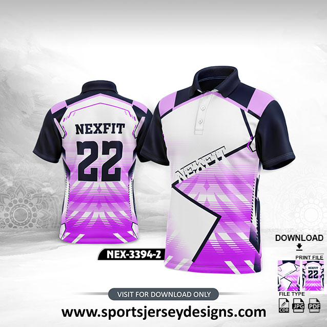 NEX-3394-2-PINK,WHITE AND BLACK SPORTSWEAR SUBLIMATION JERSEY DESIGN