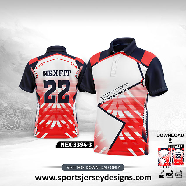 NEX-3394-3-RED,WHITE AND BLACK SPORTSWEAR SUBLIMATION JERSEY DESIGN