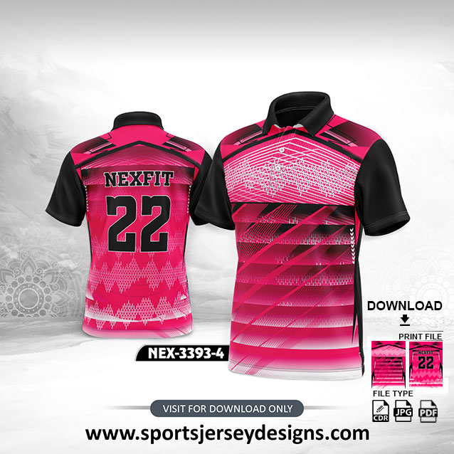 NEX-3393-4-PINK AND BLACK SPORTSWEAR SUBLIMATION JERSEY DESIGN
