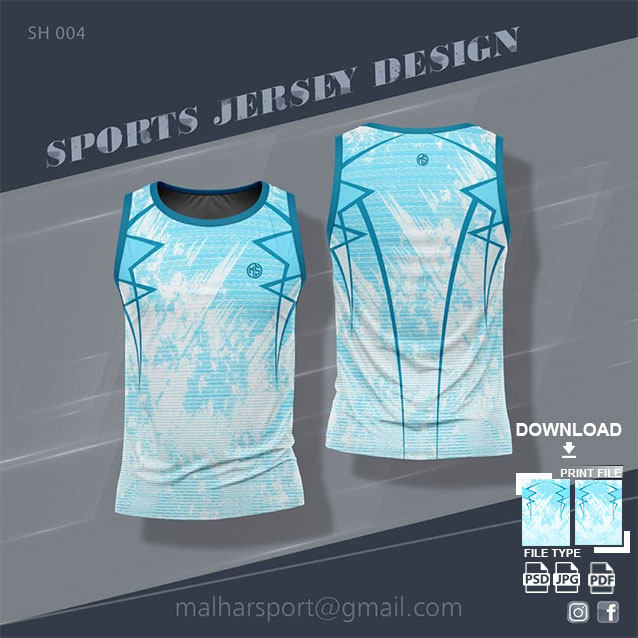 NEXSL-004-BLUE AND WHITE SPORTSWEAR SUBLIMATION JERSEY DESIGN