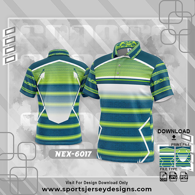 NEX-6017-GREEN AND LIGHT GREEN PATTERN  SPORTSWEAR SUBLIMATION JERSEY DESIGN