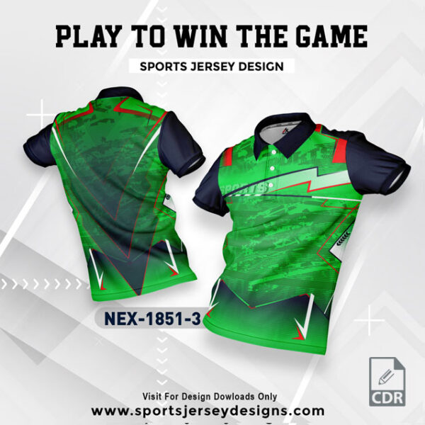 NEX 1851-3 PISTA GREENAND NAVY BLUE SPORTSWEAR SUBLIMATION JERSEY DESIGN