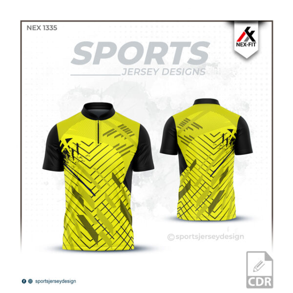 NEX-1335 BLACK AND YELLOW SPORTSWEAR SUBLIATION JERSEY DESIGN