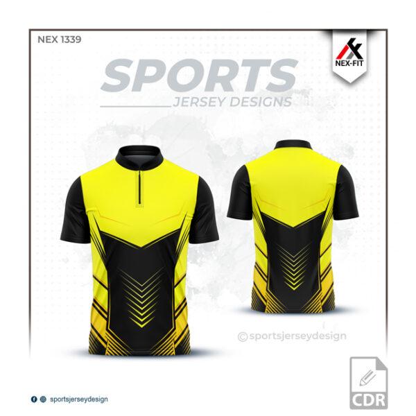 NEX-1339 YELLOW AND BLACK SPORTSWEAR SUBLIATION JERSEY DESIGN