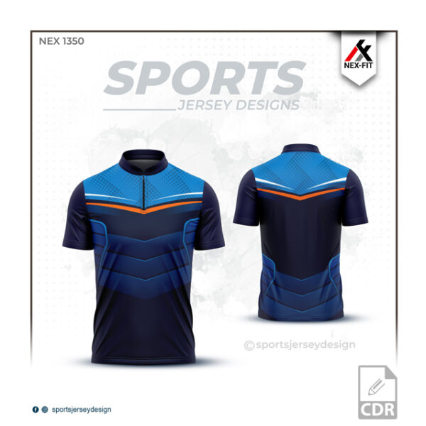 NEX-1350 NDIA BLUE AND NEVY BLUE SPORTSWEAR SUBLIATION JERSEY DESIGN