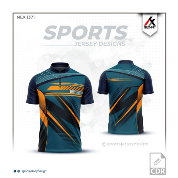 NEX-1371 AIRFORCE NAVY WITH ORANGE SUBLIATION SPORTSWEAR JERSEY DESIGN