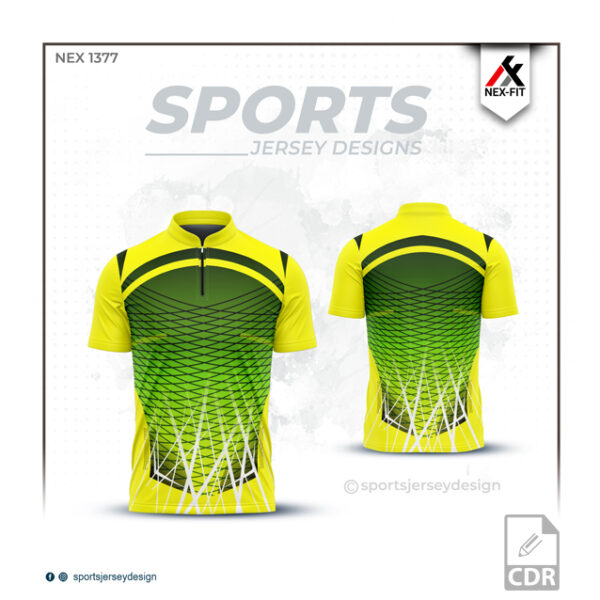 NEX-1377 YELLOW AND PISTA GREEN COLOUR SUBLIATION SPORTSWEAR JERSEY DESIGN