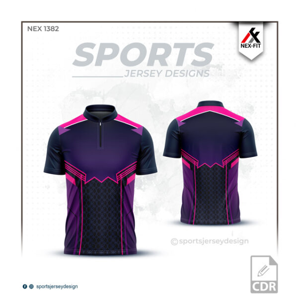 NEX-1382 SPORTS JERSEY IN PINK PURPLE AND NAVY BLUE COLOR