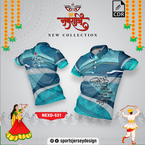 NEXD-531 Navaratri Festival Design for Sublimation Print :Blue Color