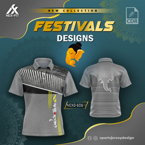 NEXG-606-1 Ganesha Festival Design for Sublimation Print: Black Color