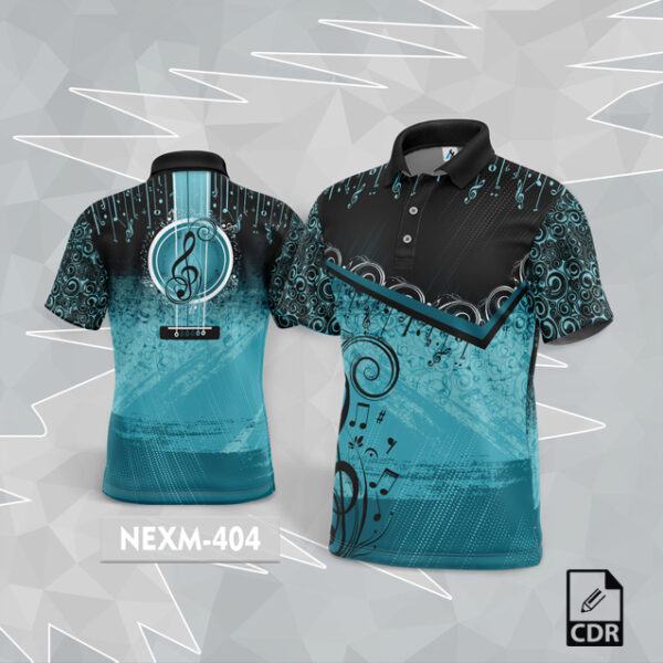 NEXM-404 MUSICAL BANJO GROUP SUBLIMATION JERSEY DESIGN IN BLACK AND BLUE COLOUR