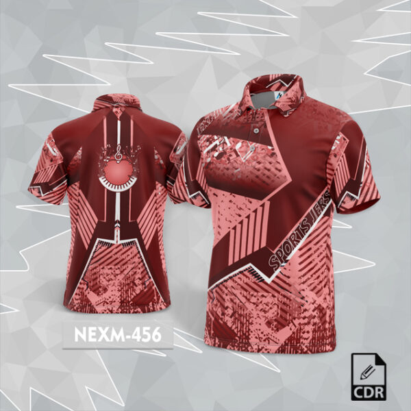 NEXM-456 MUSICAL BANJO GROUP SUBLIMATION JERSEY DESIGN BROWN IN COLOUR