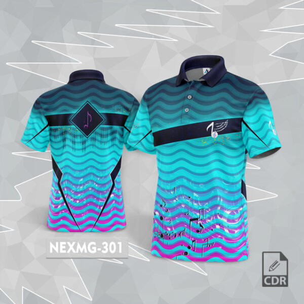 NEXMG-301  MUSICAL BANJO GROUP SUBLIMATION JERSEY DESIGN IN BLUE AND PURPLE COLOUR