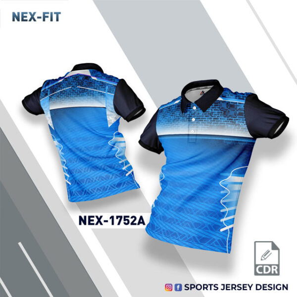 NEX-1752-A INDIA BLUE AND NAVY BLUE SPORTSWEAR SUBLIMATION JERSEY DESIGN