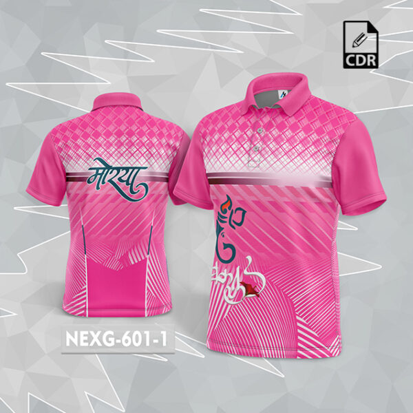 NEXG-601-1  Ganesha Festival Design for Sublimation Print : Pink And White Colors