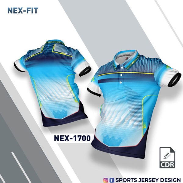 NEX-1700 WHITE AND BLUE SPORTSWEAR SUBLIMATION JERSEY DESIGN