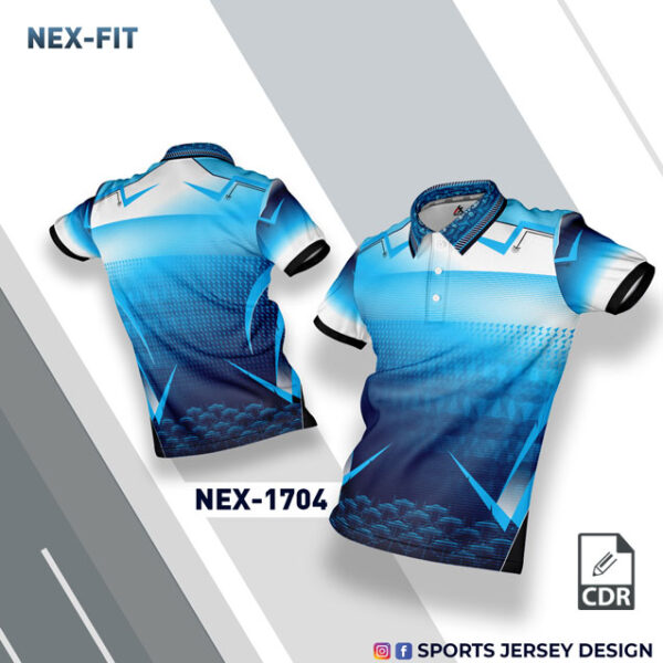NEX-1704 WHITE AND BLUE SPORTSWEAR SUBLIATION JERSEY DESIGN