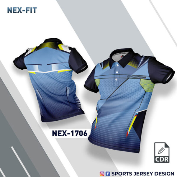 NEX-1706 BLUE AND NAVY BLUE SPORTSWEAR SUBLIATION JERSEY DESIGN