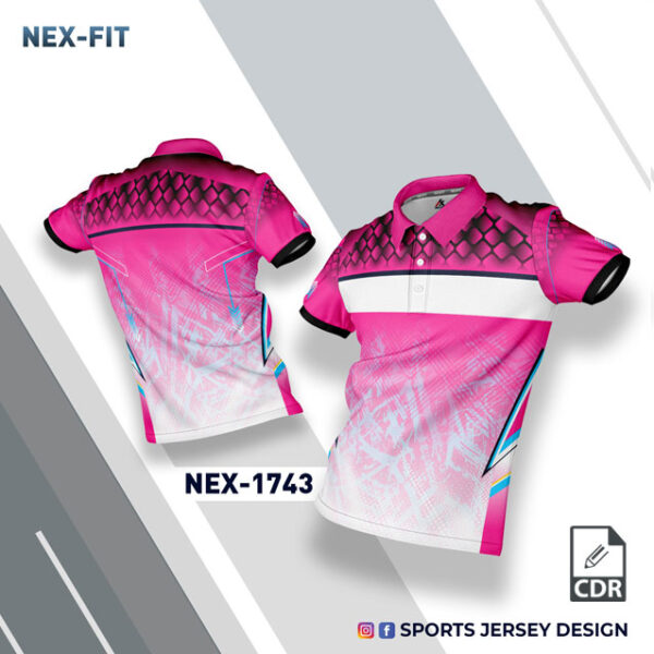 NEX-1743 PINK AND WHITE/BLACK SPORTSWEAR SUBLIMATION JERSEY DESIGN