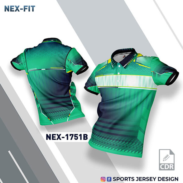 NEX-1751-B GREEN AND NAVY BLUE SPORTSWEAR SUBLIATION JERSEY DESIGN