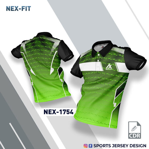 NEX-1754 NEON GREEN AND BLACK SPORTSWEAR SUBLIATION JERSEY DESIGN